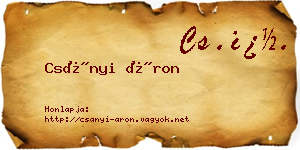 Csányi Áron névjegykártya