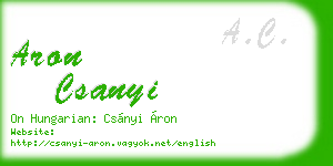aron csanyi business card
